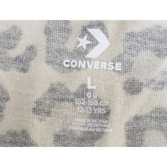 Girls Converse Leopard print t-shirt, Large, Crop top Style, like new - Picture 4 of 7